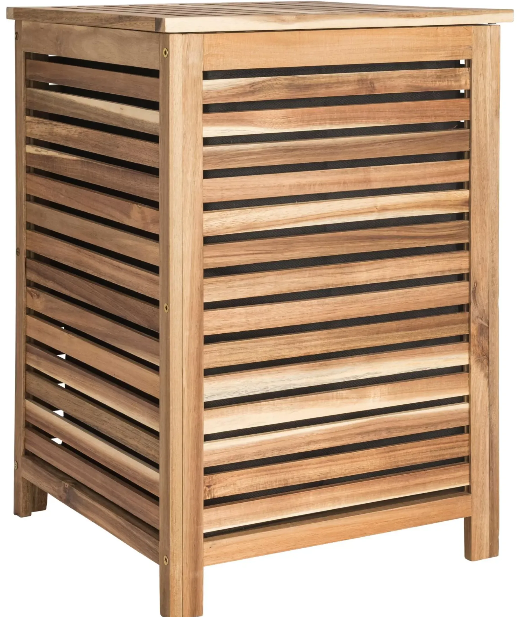 CASA Acacia Cesta Para Colada De Lujo Negro, Natural