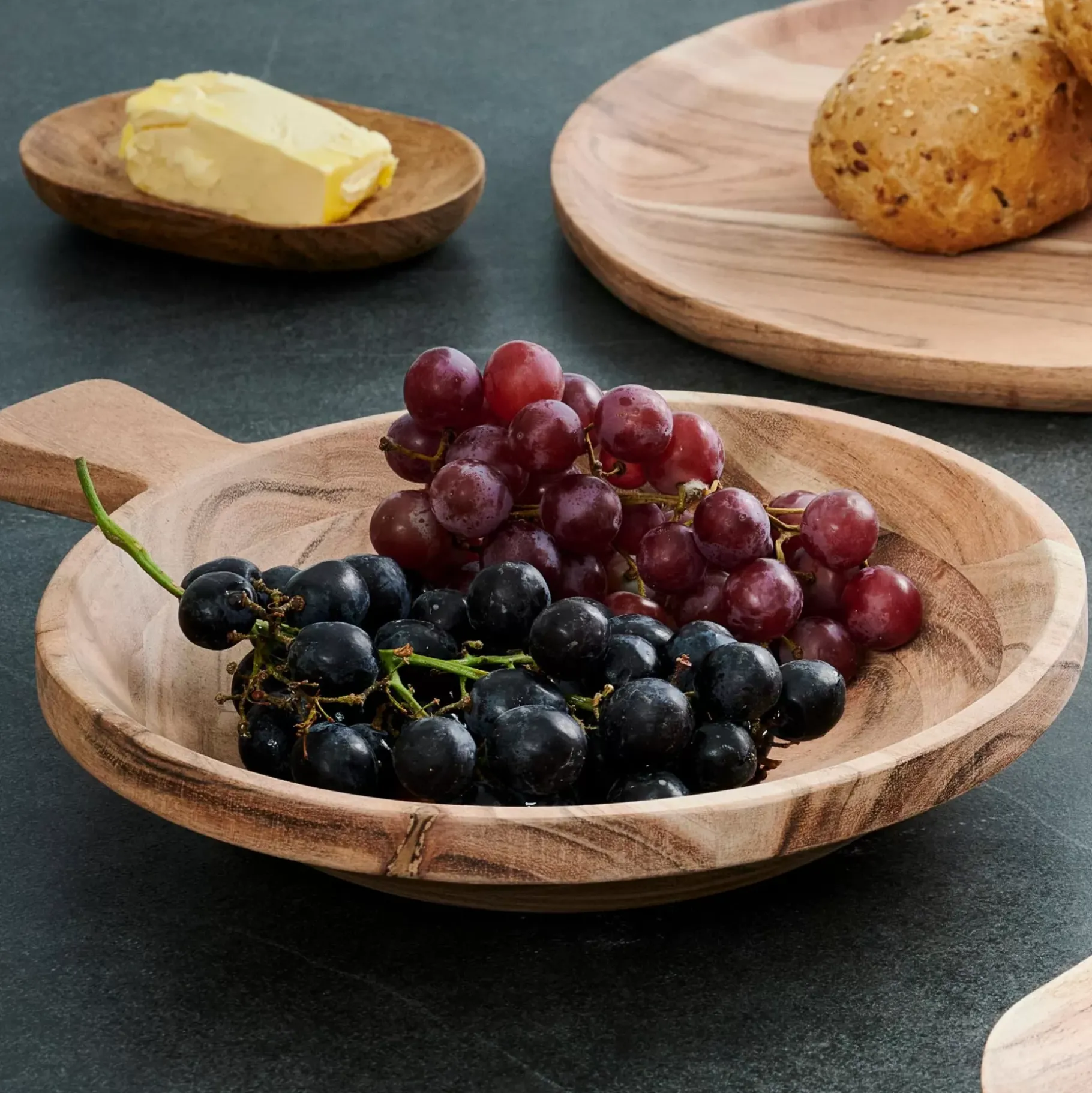 CASA Acacia Chic Plato Hondo Con Asa Natural