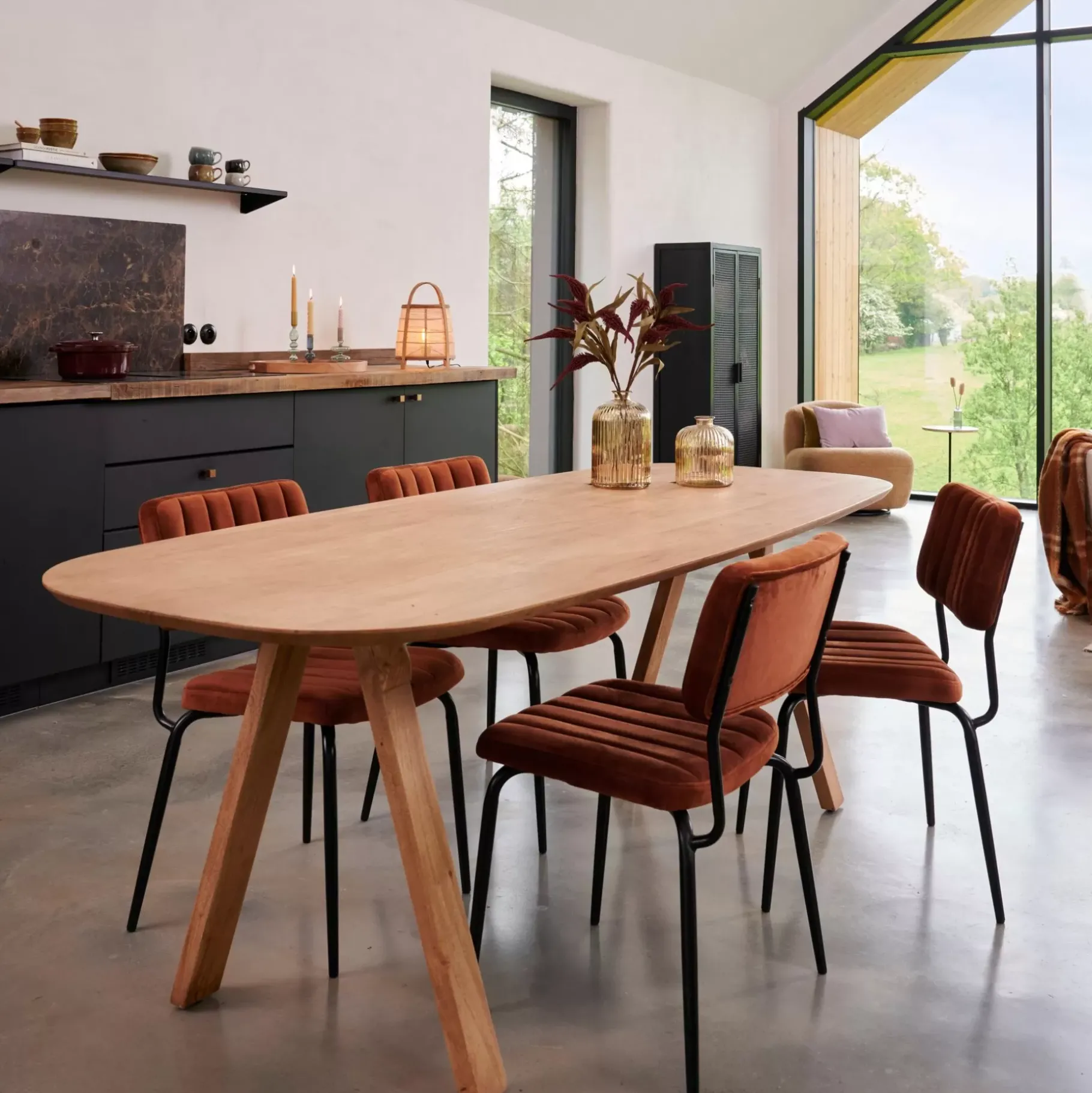 CASA Acacia Mesa De Comedor Con Patas En V