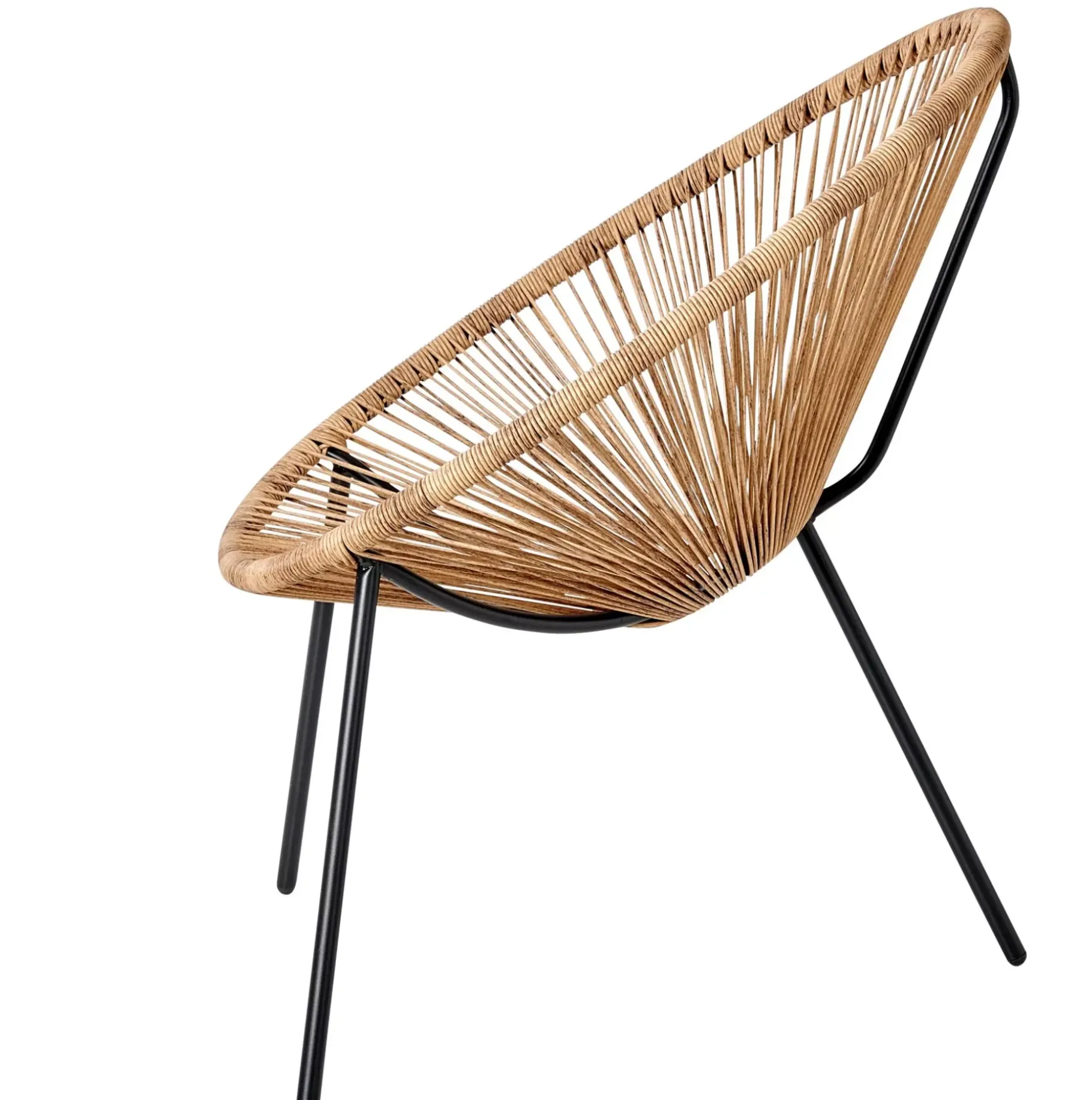 CASA Acapulco Silla Lounge Negro, Natural