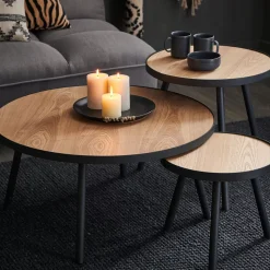 CASA Alexis Mesita De Salon Negro, Natural