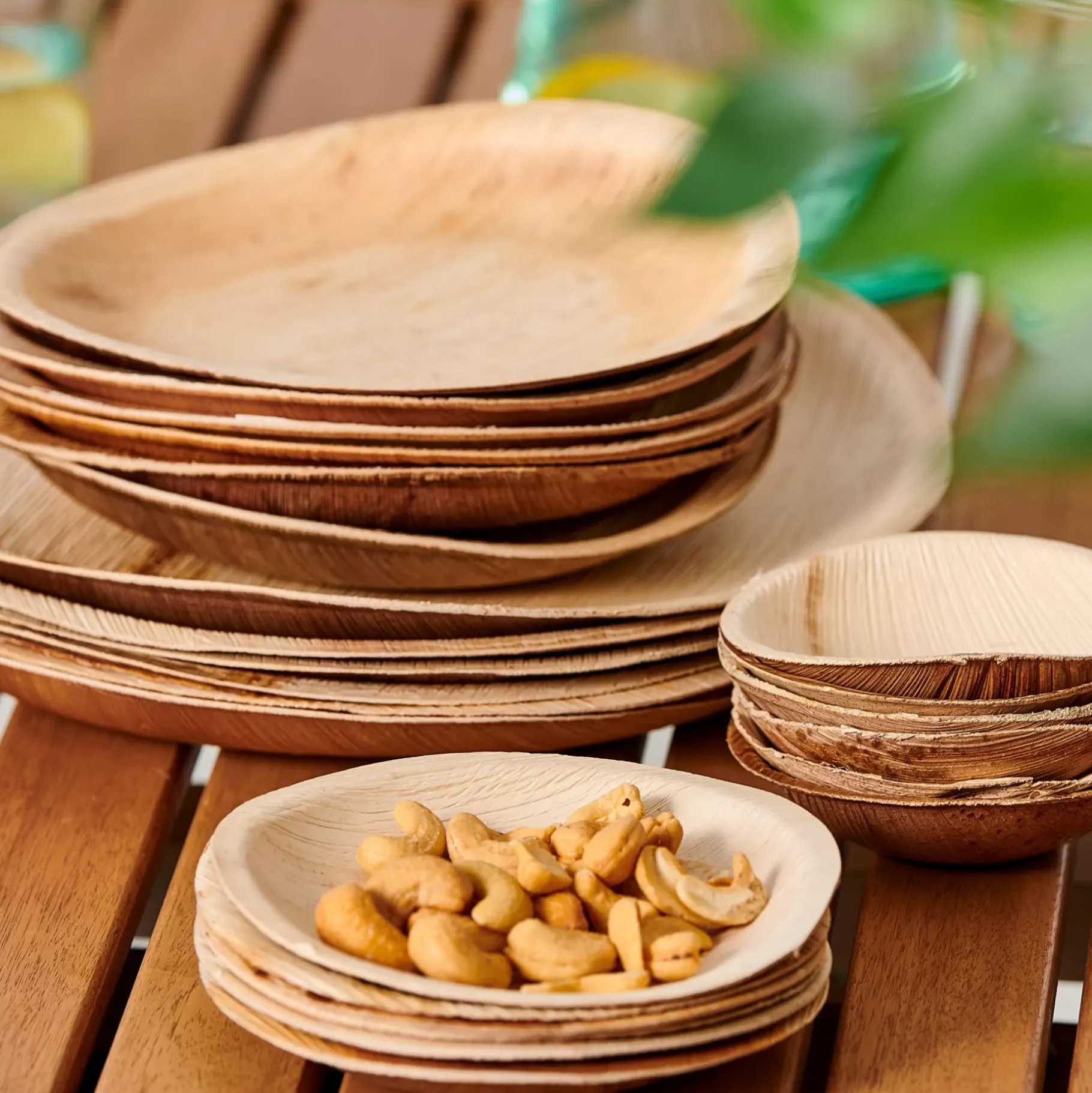 CASA Areca Leaf Cuencos Juego De 6 Natural