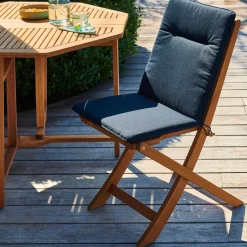 CASA Azur Cojines De Jardín Para Silla Pleg Negro