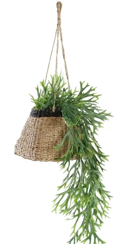 CASA Baku Macetero Colgante Negro, Natural