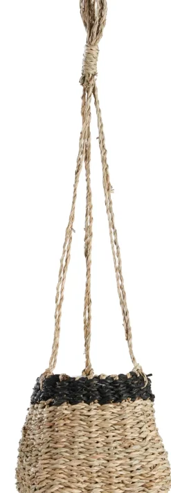 CASA Baku Macetero Colgante Negro, Natural