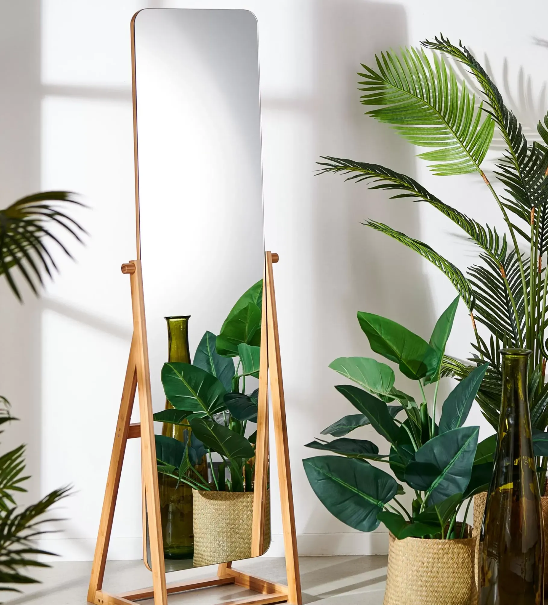 CASA Bamboo Espejo De Cuerpo Marron