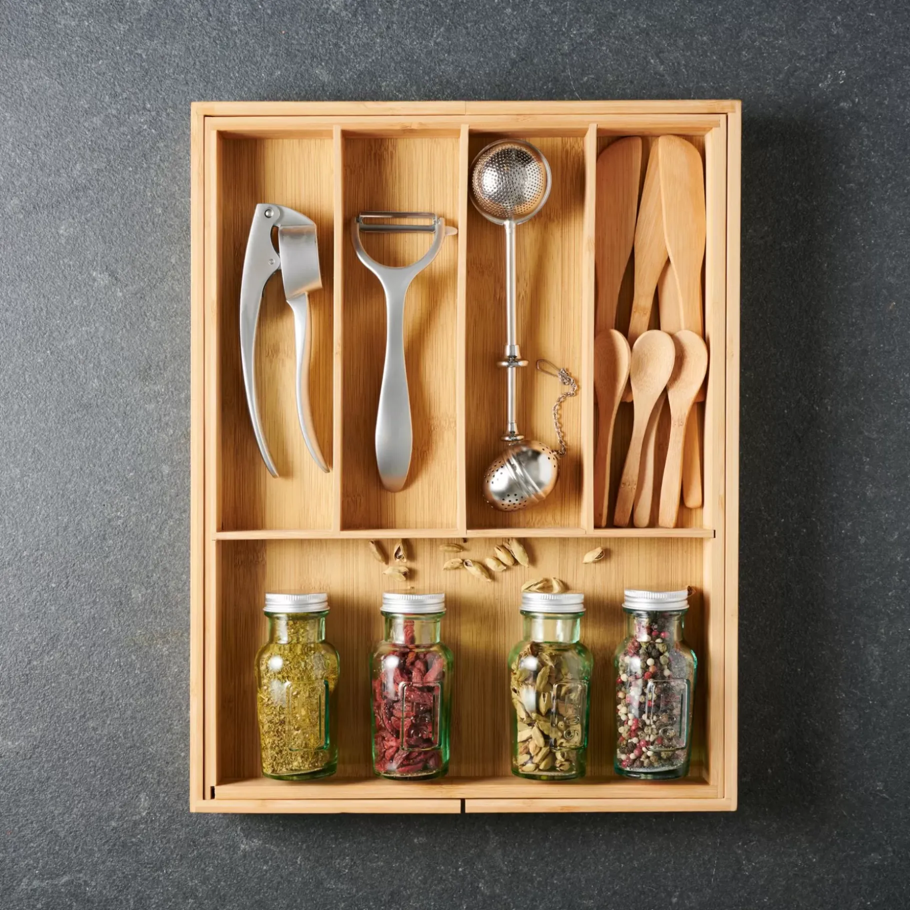 CASA Bamboo Organizador Cajon Extensible Natural