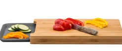 CASA Bamboo Tabla Para Cortar Con Recipiente Gris, Natural
