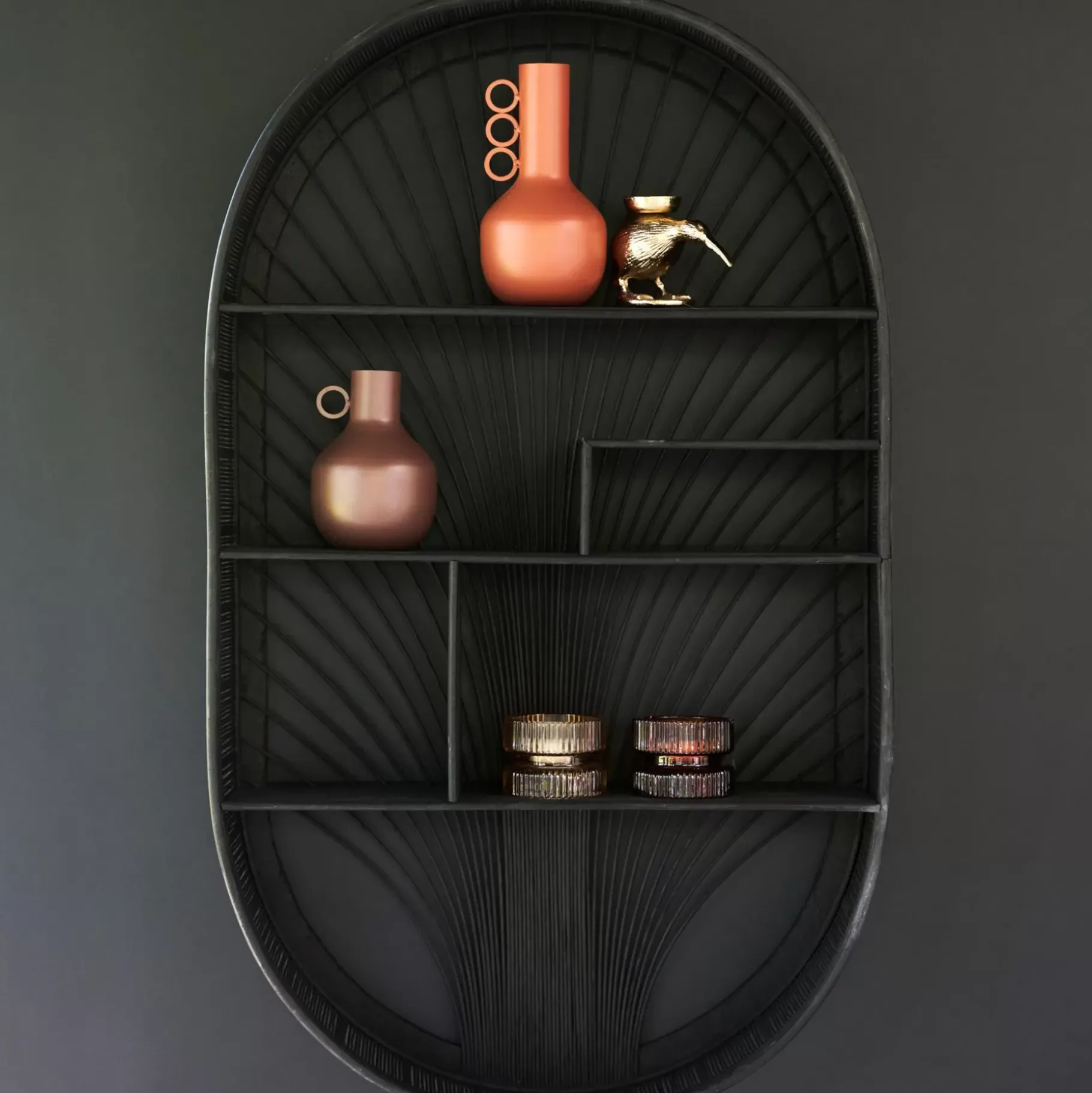 CASA Bavi Estanteria De Pared Negro