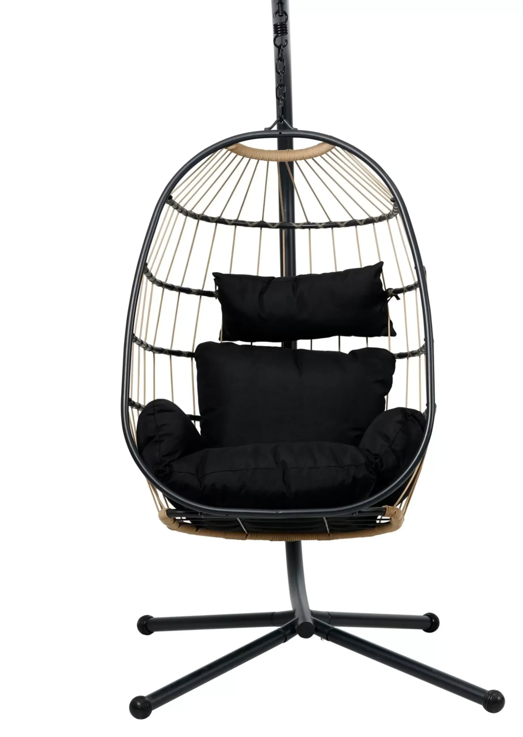 CASA Bazai Silla Colgante Con Soporte Negro