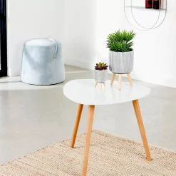 CASA Belliot Mesa Auxiliar Blanco, Natural