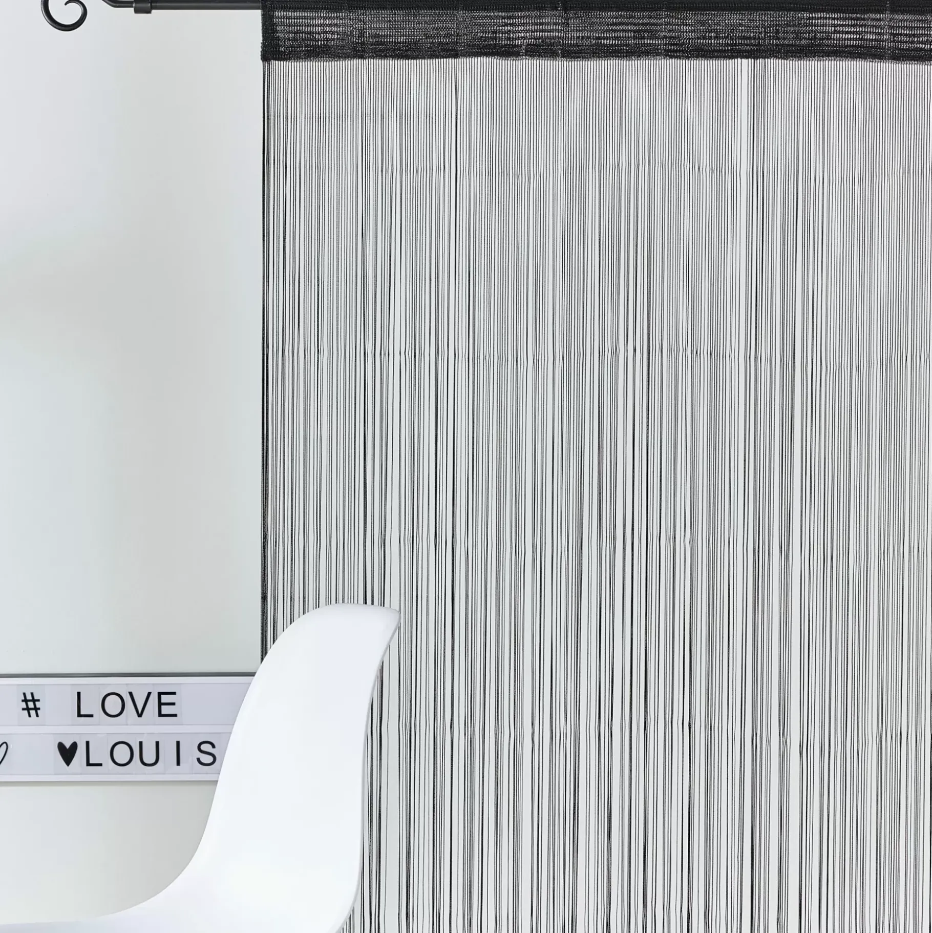 CASA Black Cortina De Flecos Negro