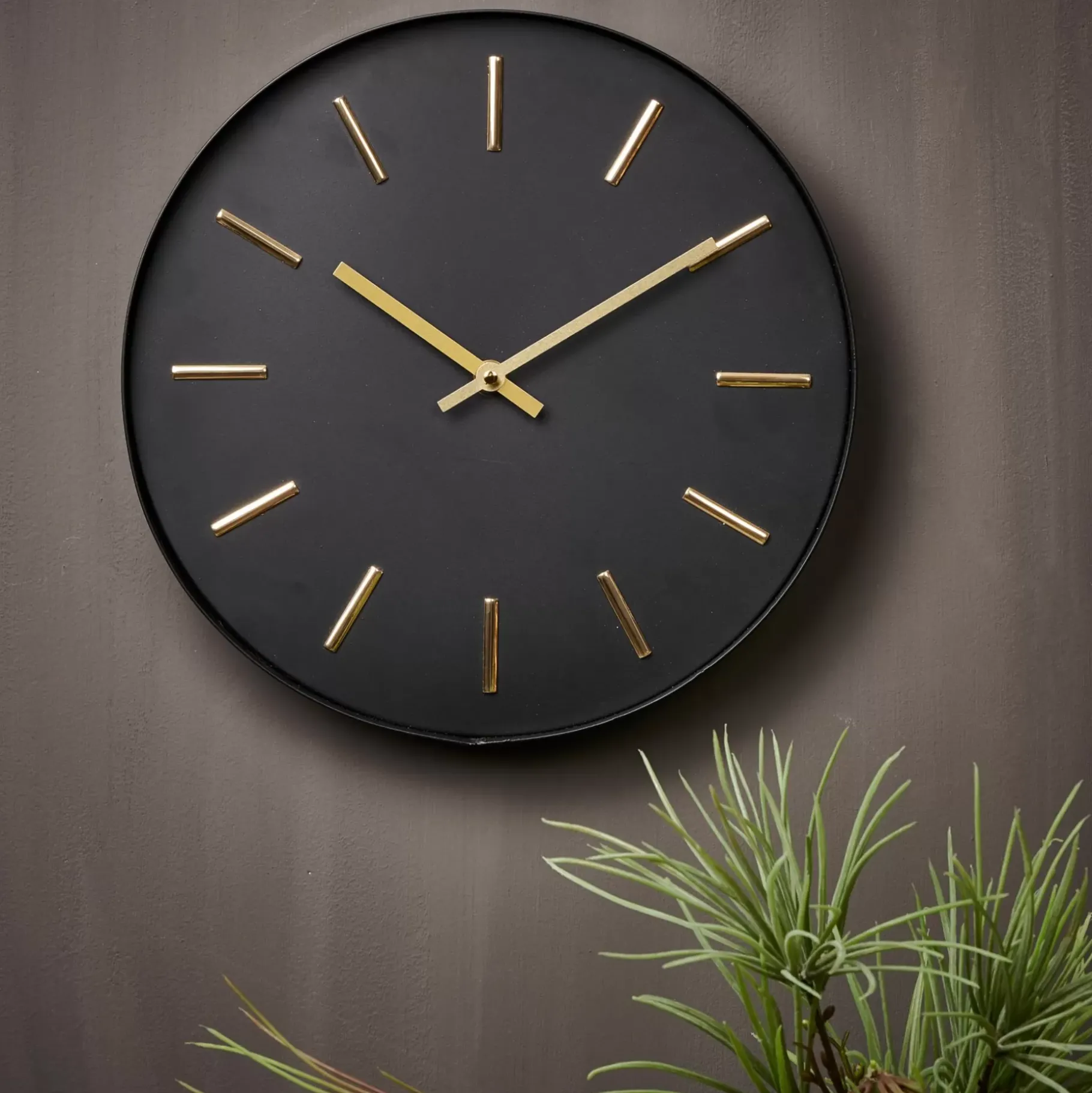 CASA Black Reloj De Pared Negro