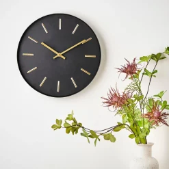 CASA Black Reloj De Pared Negro