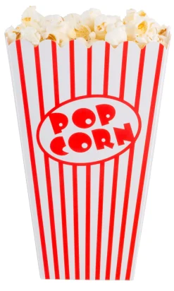 CASA Cinema Vaso De Palomitas Juego De 8 Blanco, Rojo