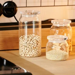 CASA Crystal Tarro De Cocina Con Tapa Transparente