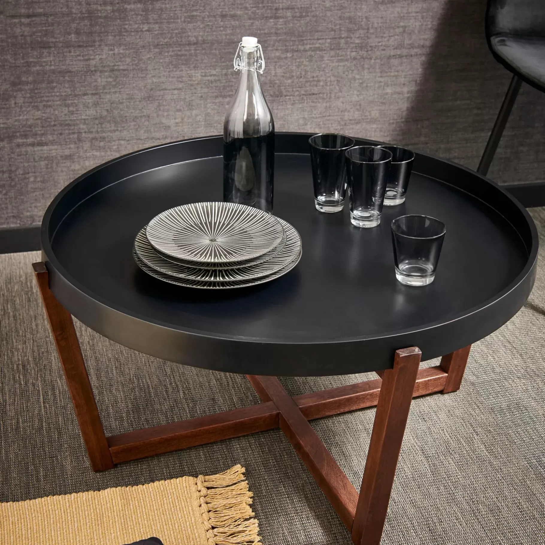 CASA Draco Mesita De Salon Negro, Marron