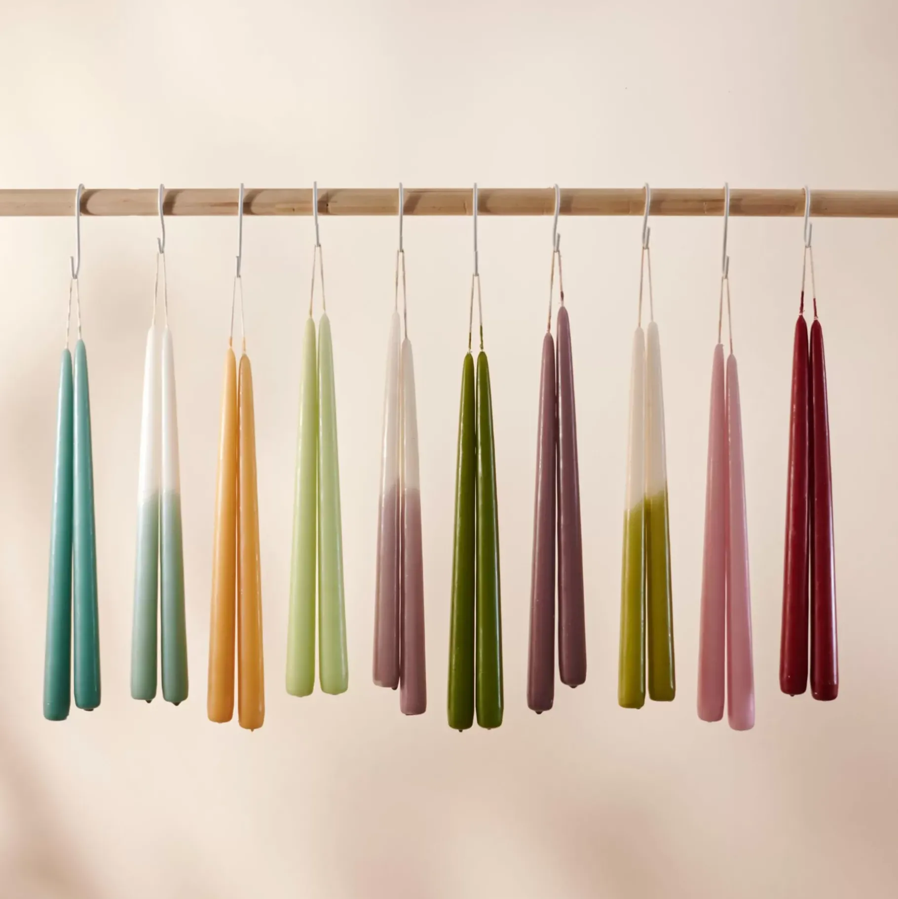 CASA Duo Velas Largas Juego De 2 Menta