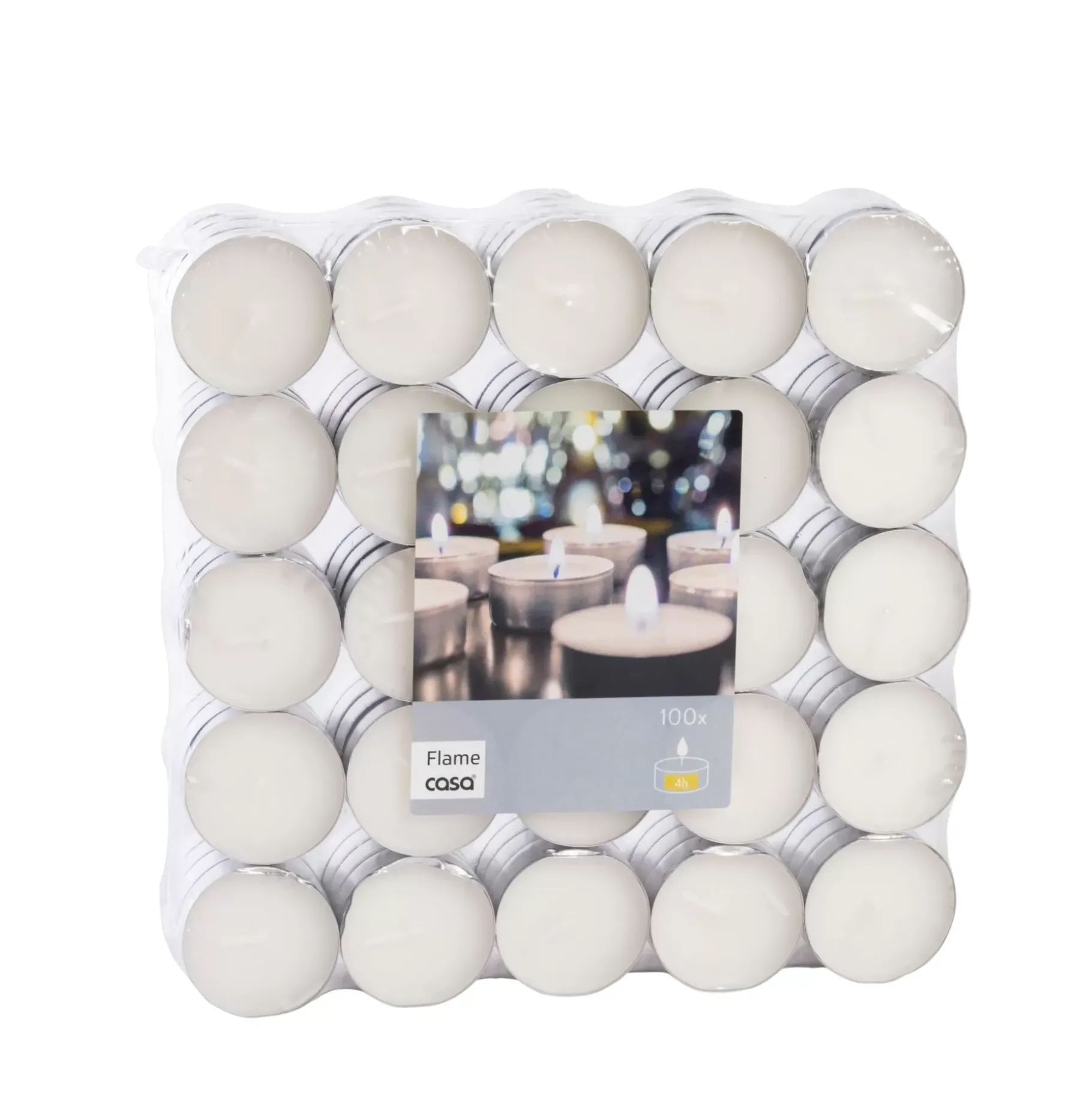 CASA Flame Velas Pequenas Juego De 100 Blanco