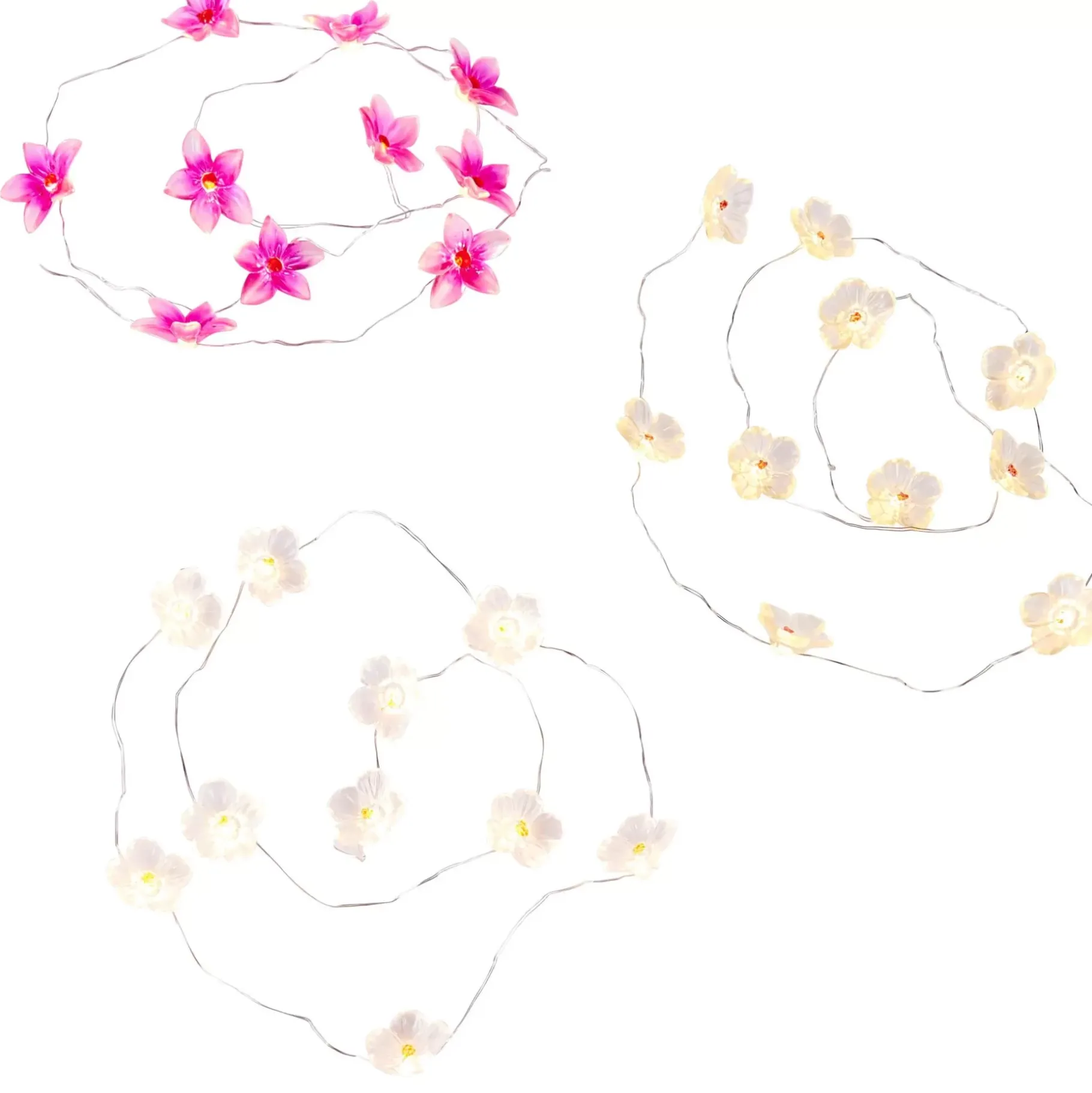 CASA Flower Guirnalda Blanco, Amarillo, Morado