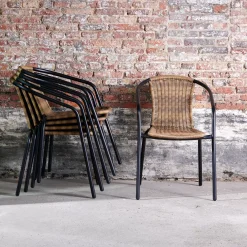 CASA Gerona Silla Apilable Negro, Natural