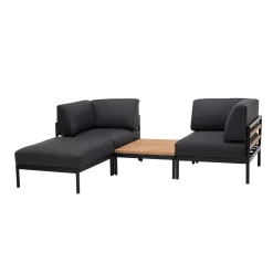 CASA Hanna Lounge Reposapies Negro, Natural