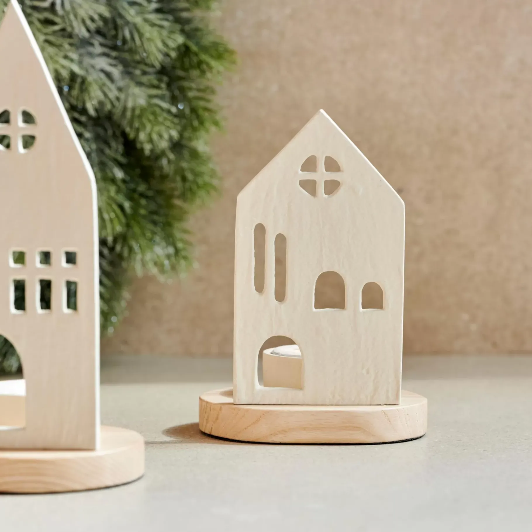 CASA Home Soporte Para Vela Pequena Blanco, Natural