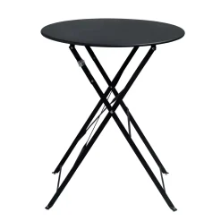 CASA Imperial Mesa Plegable Redondo Negro