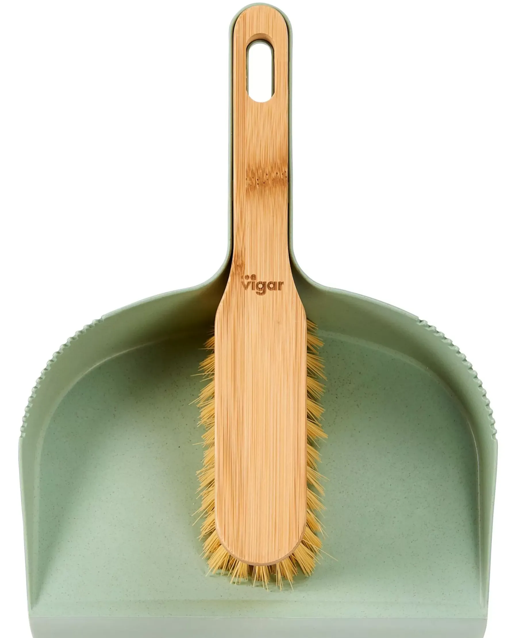 CASA Jasmin Escobilla Y Recogedor Verde, Natural