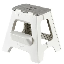 CASA Jasmin Taburete Plegable Deluxe Xl Gris Claro