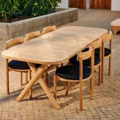 CASA Jules Conjunto De Jardín Con Cojines Negro