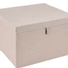 CASA Linolux Caja De Almacenaje Con Tapa Beis