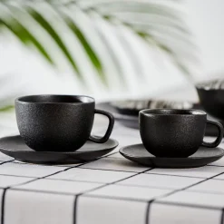 CASA Magma Taza Y Plato Negro