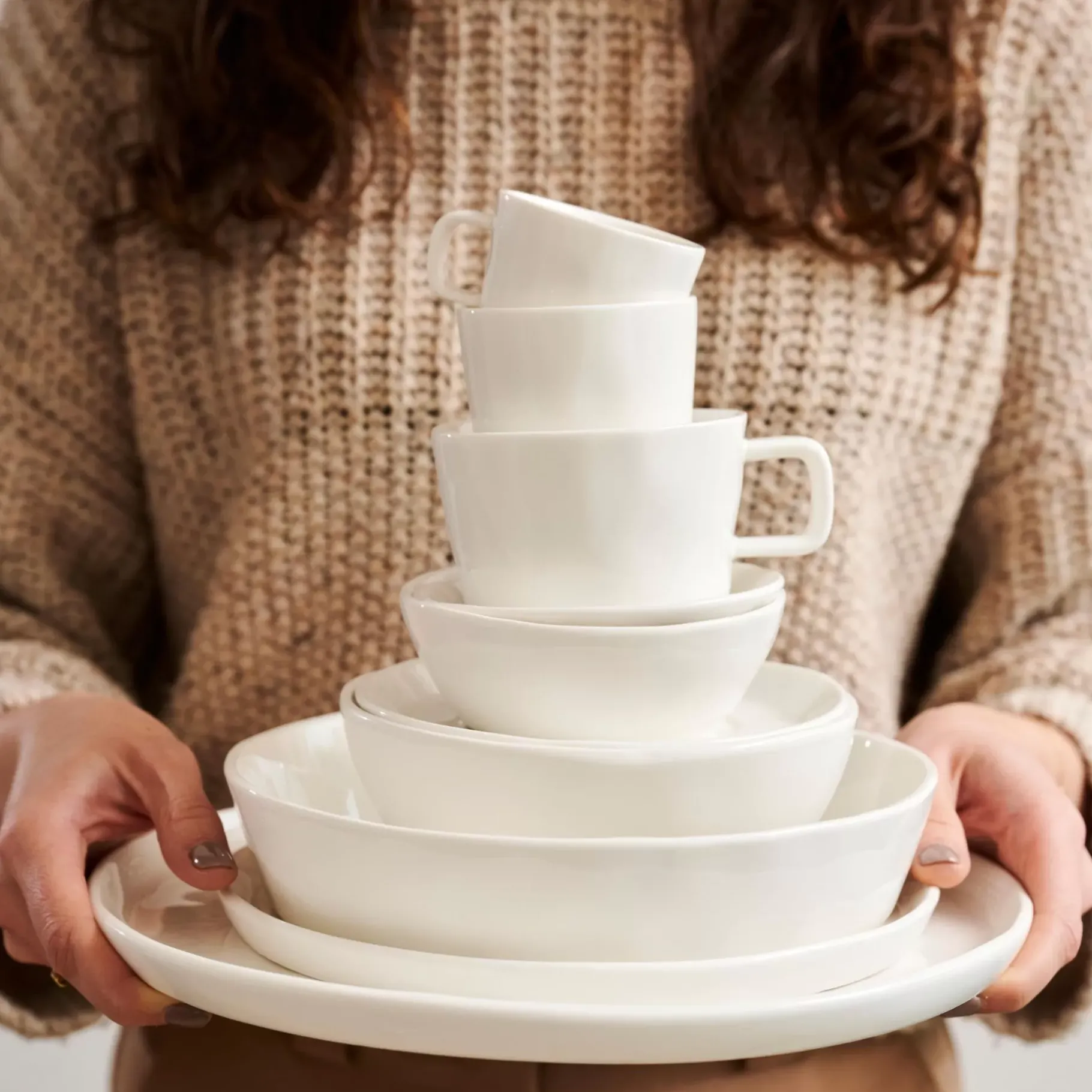 CASA Marea Taza Y Plato Blanco