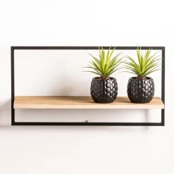 CASA Mix&Match Estanteria De Pared Negro, Natural