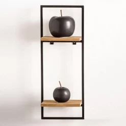 CASA Mix&Match Estanteria De Pared Negro, Natural