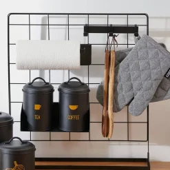 CASA Modular Perchero Con 3 Ganchos Negro