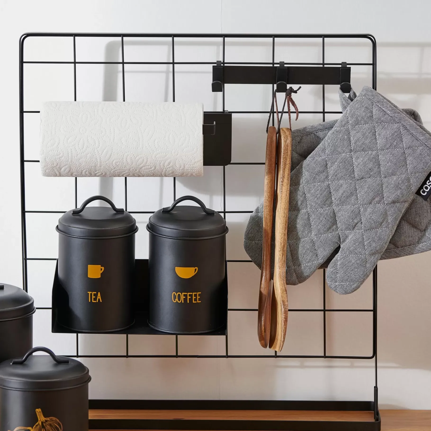 CASA Modular Perchero Con 3 Ganchos Negro