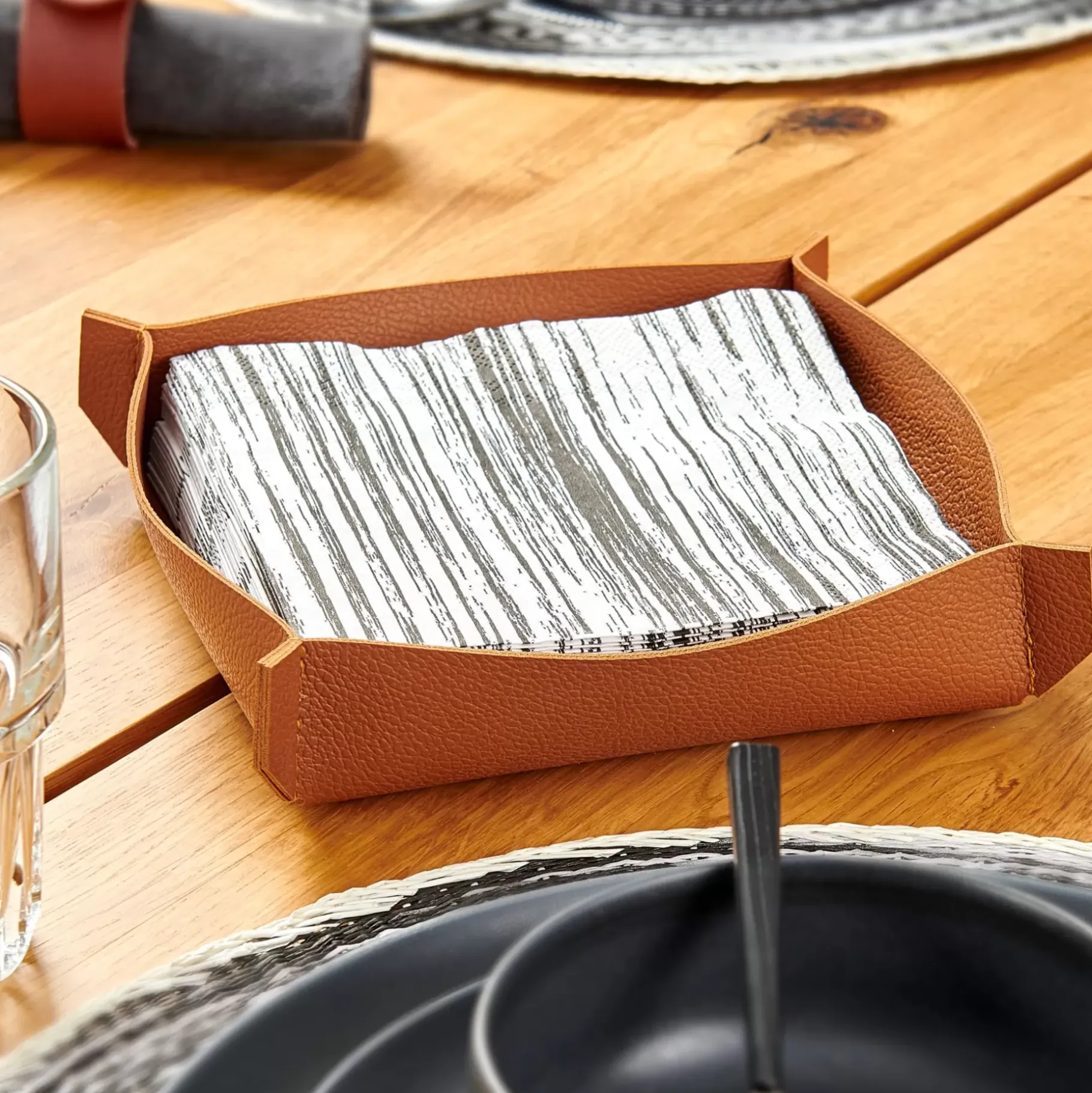 CASA Nappa Servilletero Marron