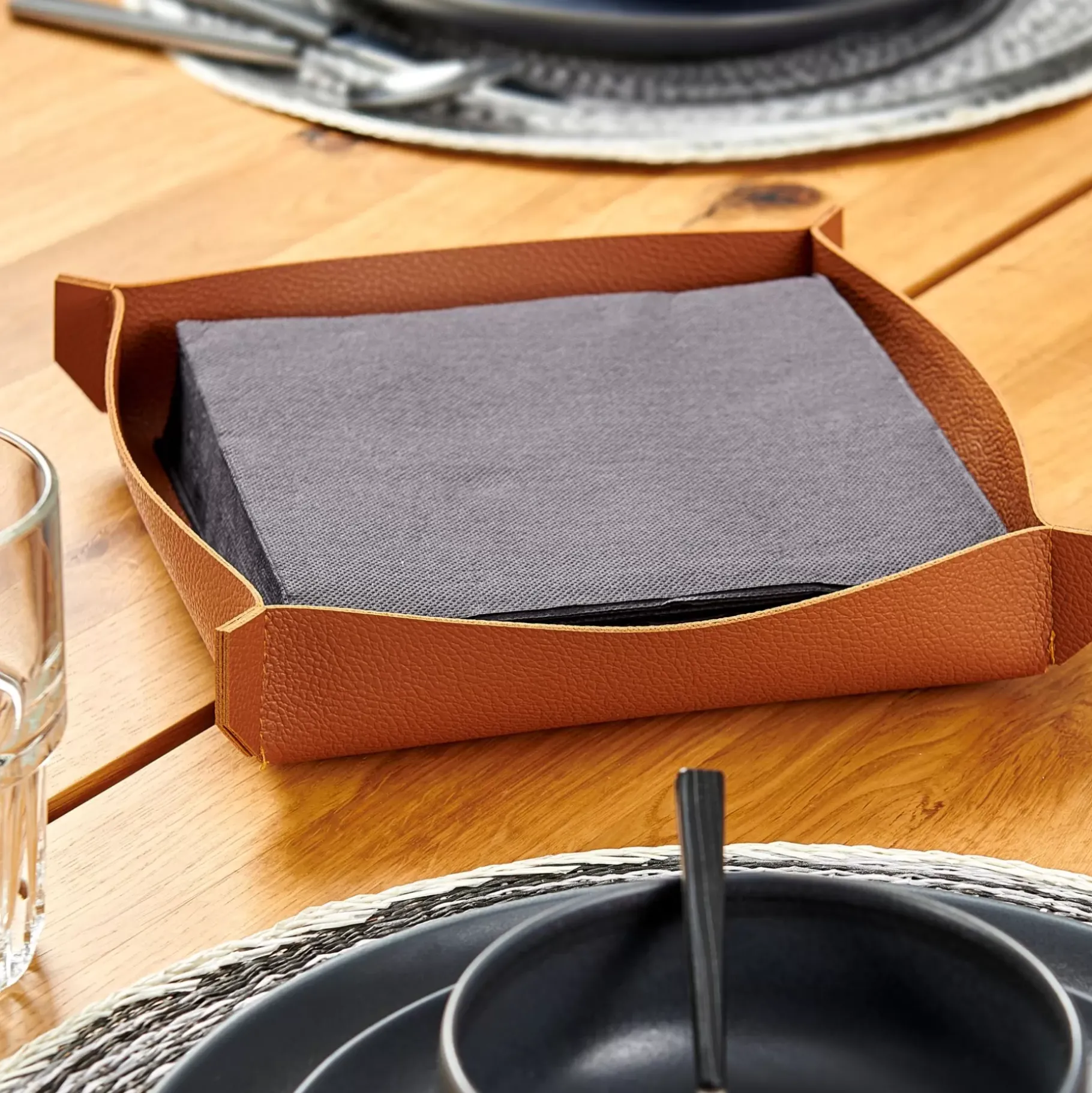 CASA Nappa Servilletero Marron