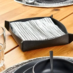 CASA Nappa Servilletero Negro