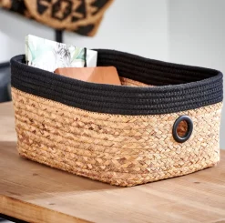 CASA Naturel Cesta De Cajonera Negro, Natural