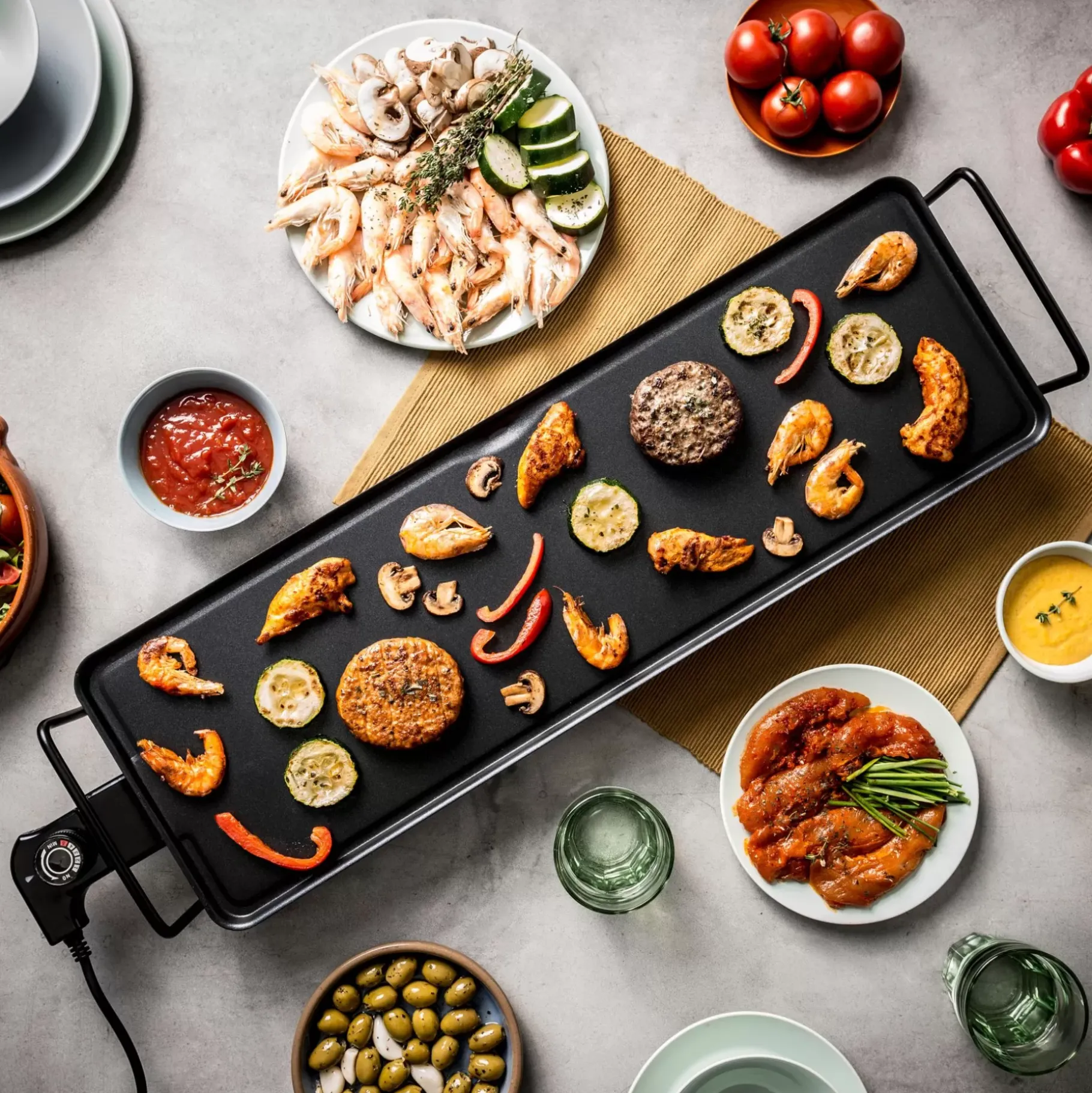 CASA New Plancha Plancha Para Asar Xxl Negro