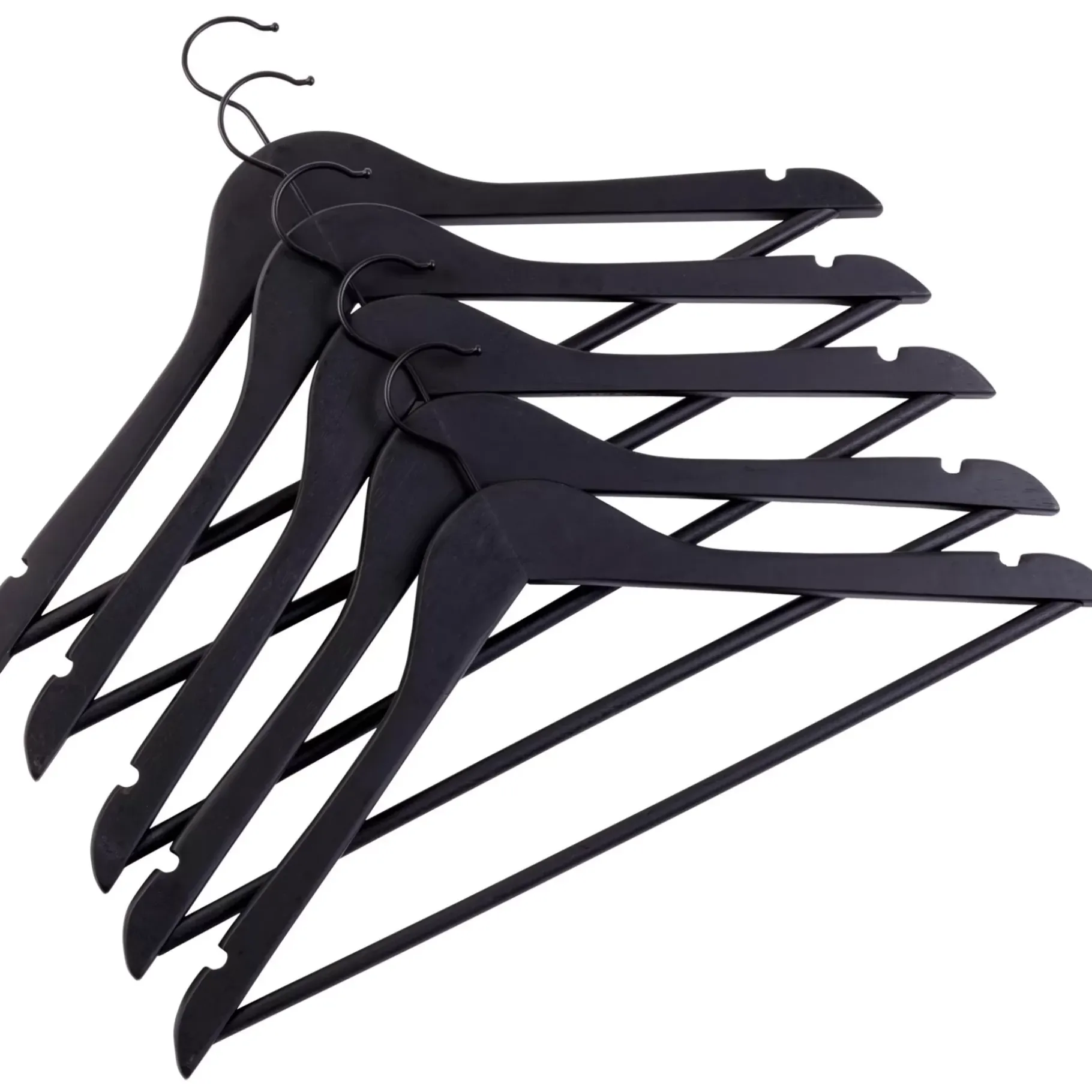 CASA New Wood Perchas Juego De 5 Negro