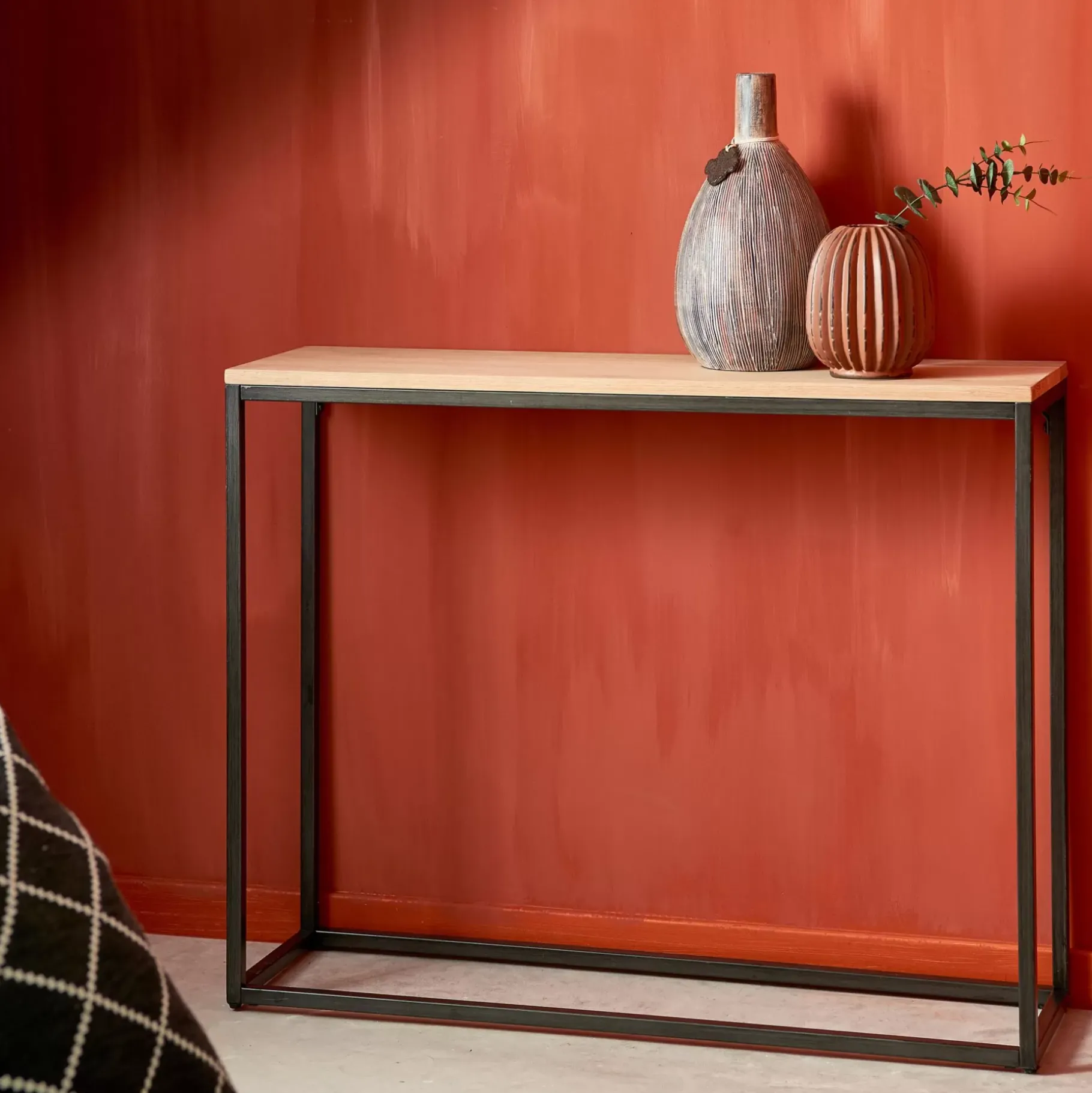 CASA Oak Consola Negro, Natural