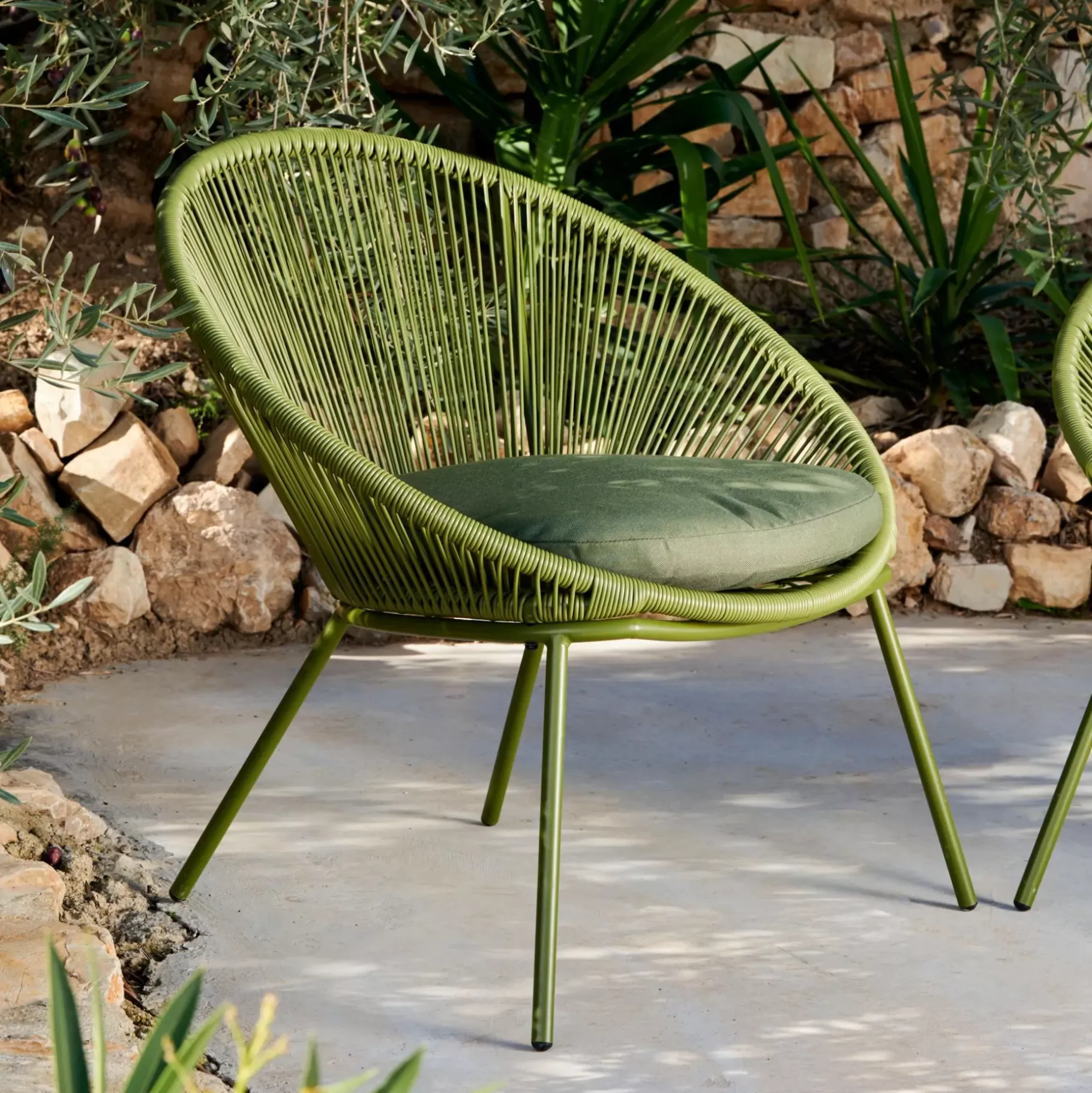CASA Papayo Silla Lounge Con Cojin Verde