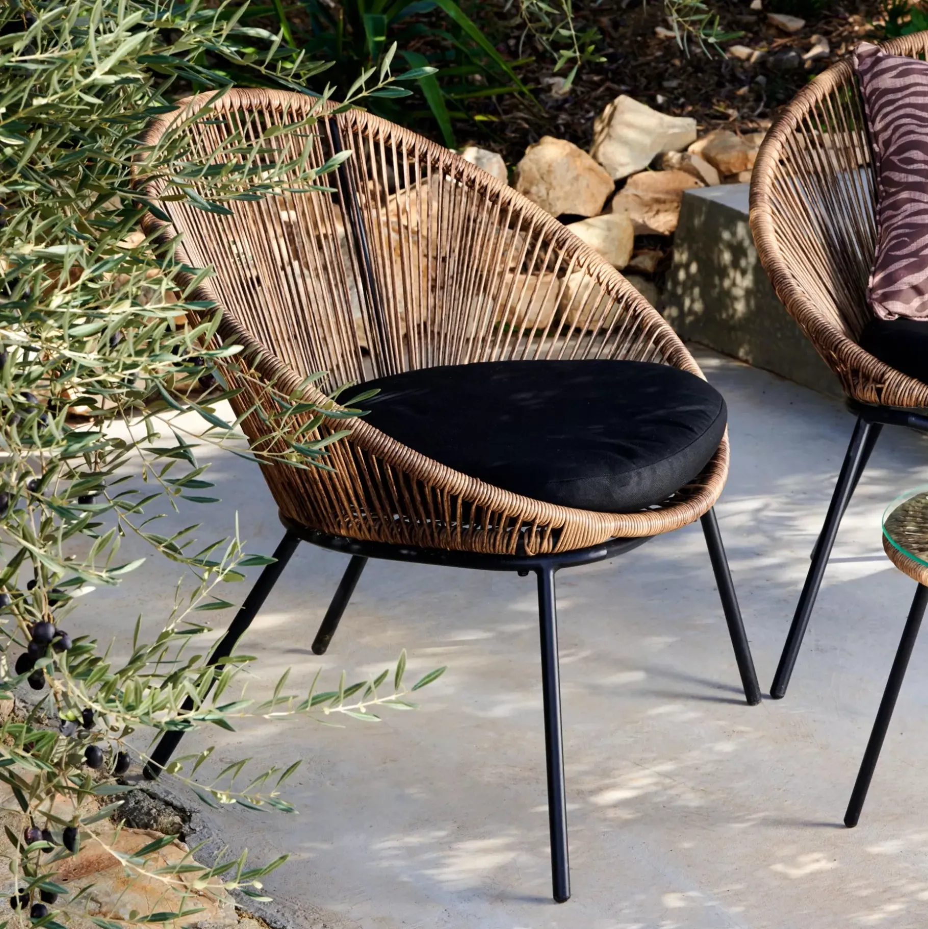 CASA Papayo Silla Lounge Con Cojin Natural