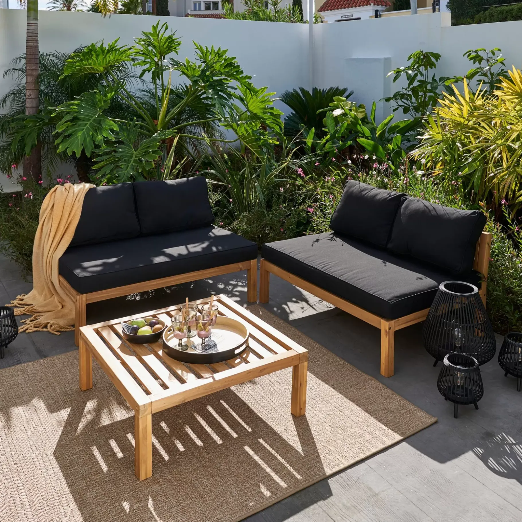 CASA Paulette Mesa/Puf Lounge Natural