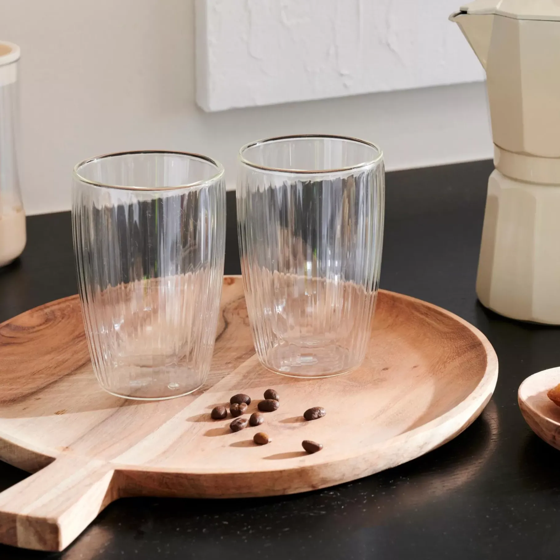 CASA Pausa Vaso De Doble Pared Juego De 2 Transparente