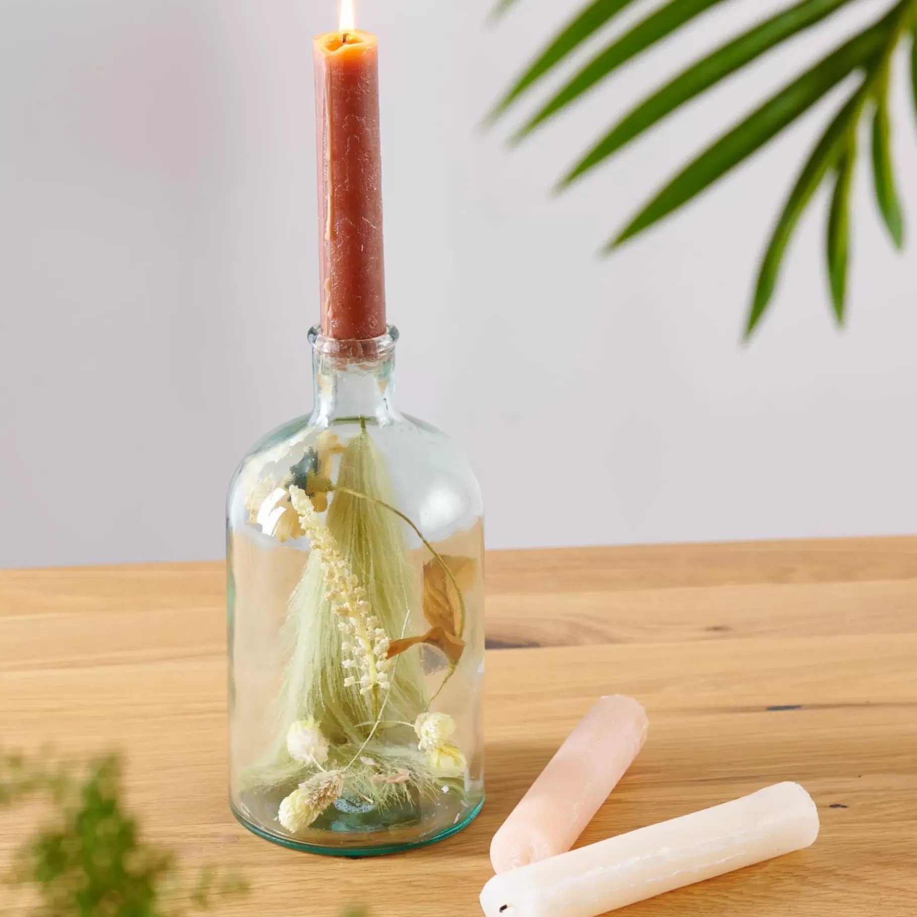 CASA Retro Florero Botella Transparente